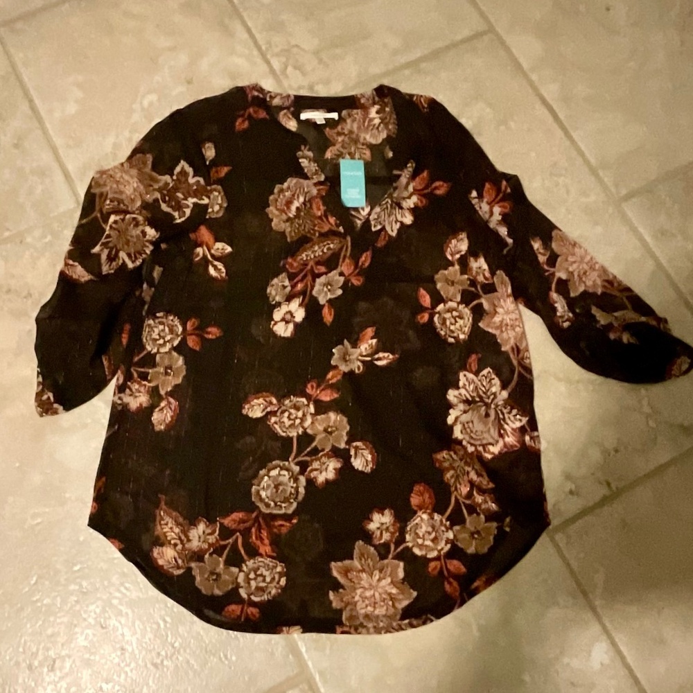 NWT Sheer brown blouse